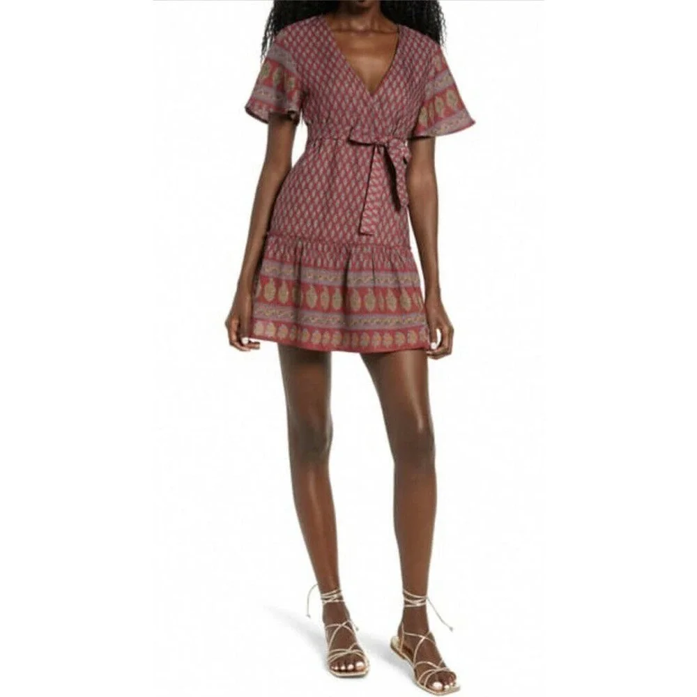 RAGA Avah Faux Wrap Mini Dress